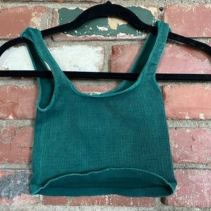 NWOT Free People Movement Happiness Runs Crop Top size XS/S green